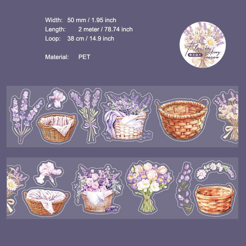 1 Roll Flower Basket PET Stickers Tape CHSJ