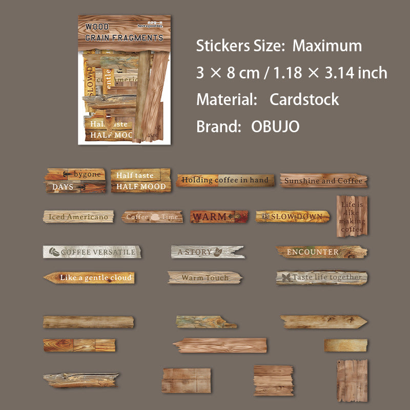 25 Pcs Woolen Words Embossed Stickers MWSY