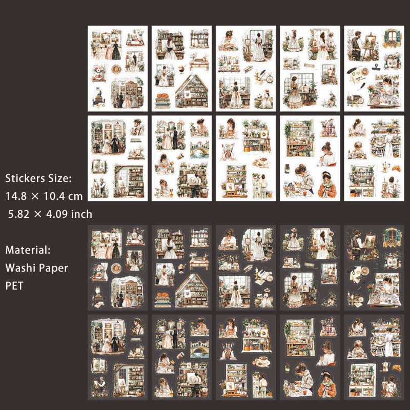 20 Sheets Seasonal Girl Lifestyle Stickers Book SYDSH