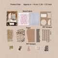 23 Pcs Textured Journal Paper and Fabric Mesh WSXL