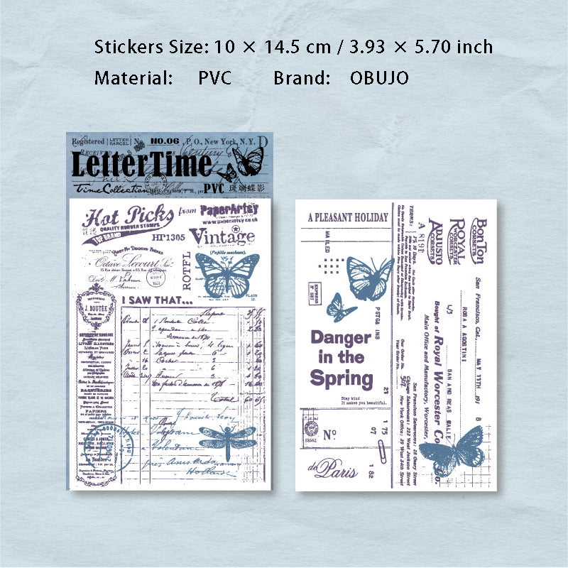 2 Sheets Vintage Handwriting Letter Transfer Stickers SGYJ