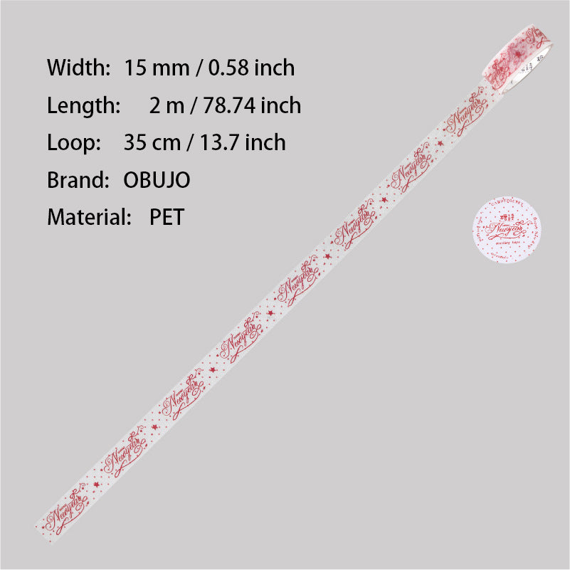 1 Roll Red Themed PET Tape FHXZ