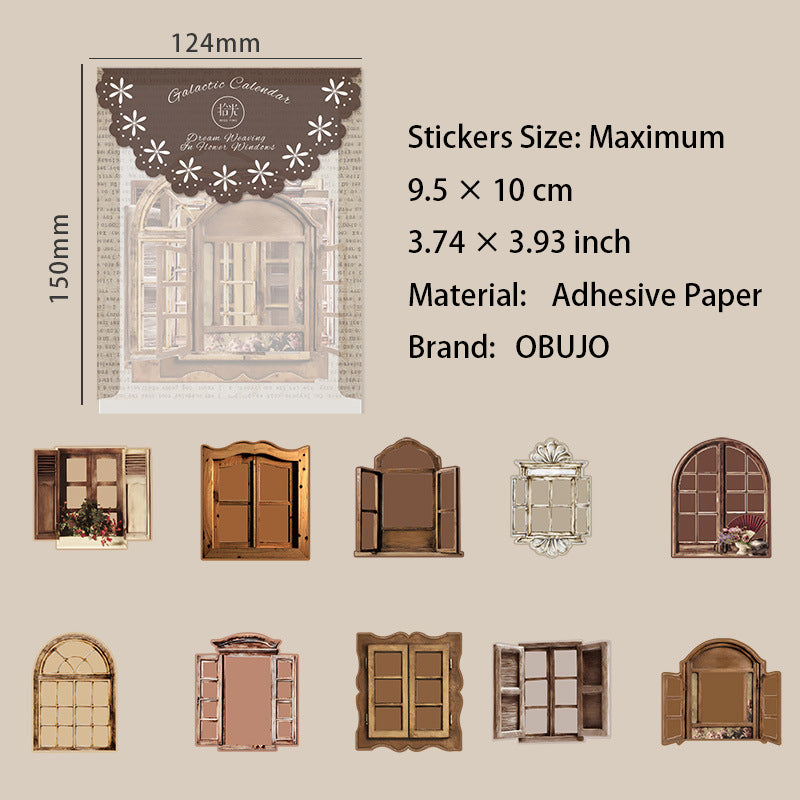 10 Pcs Window Themed Stickers HCZM