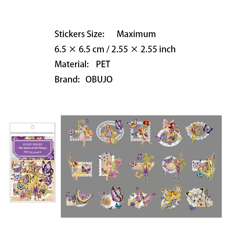 30 Pcs Plants Fairy Gold Foil PET Stickers WWZL