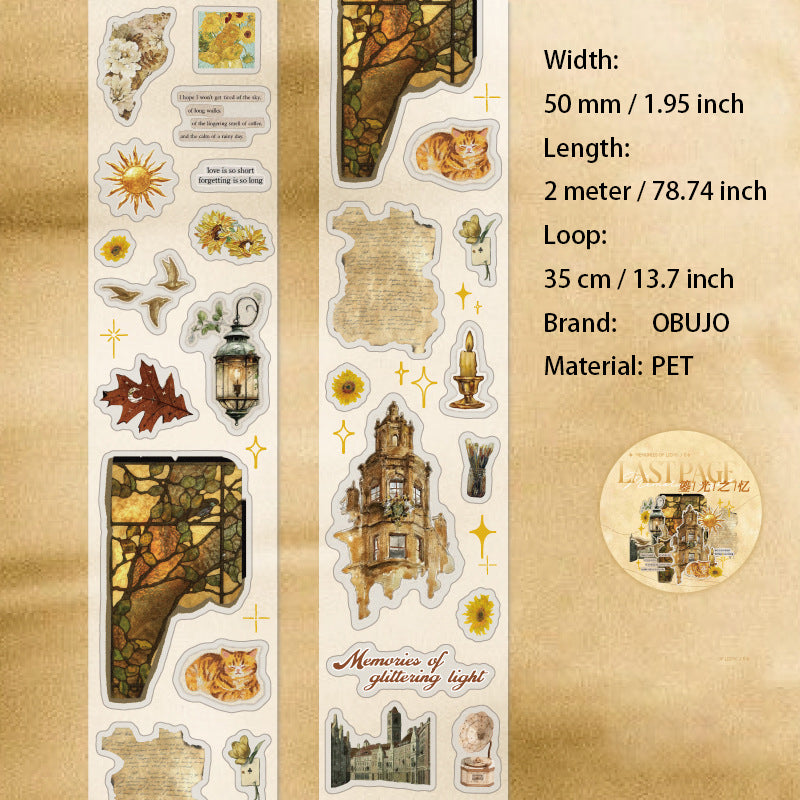 1 Roll Vintage Junk Journal Stickers Tape PTWY