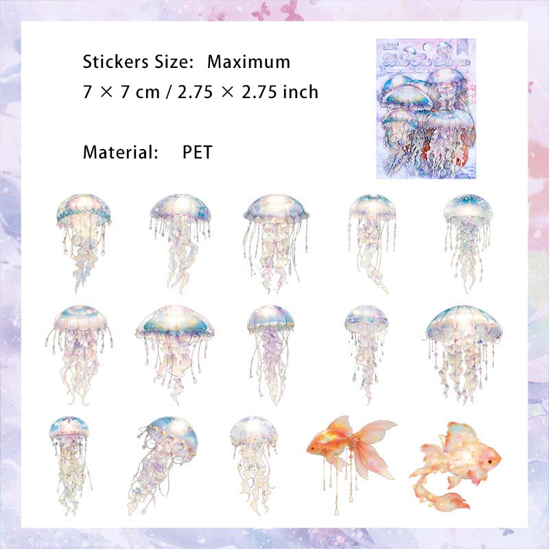 30 Pcs Ocean Sea Animal PET Stickers HYHEZ