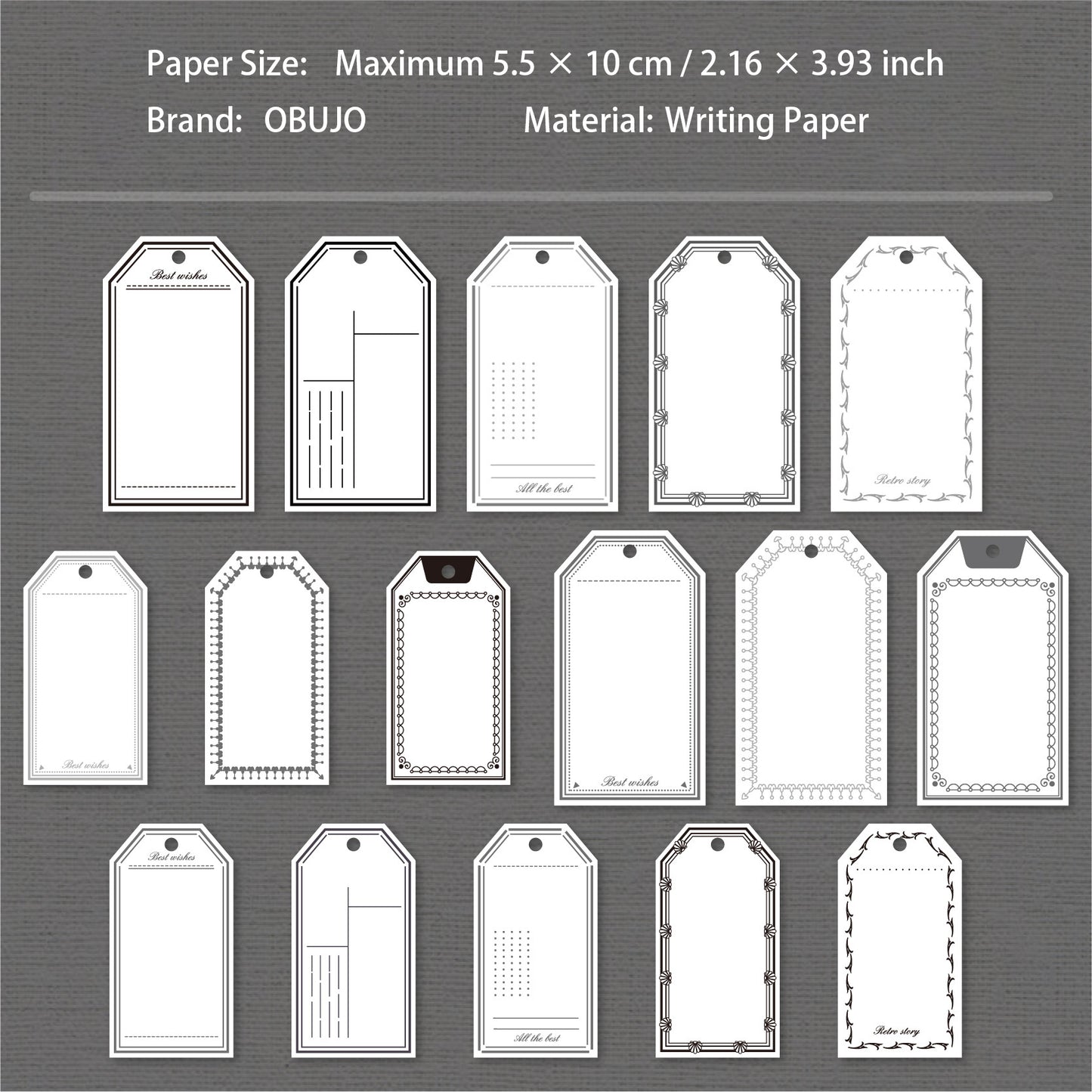 32 Pcs Vintage Notepad Tag BQDP