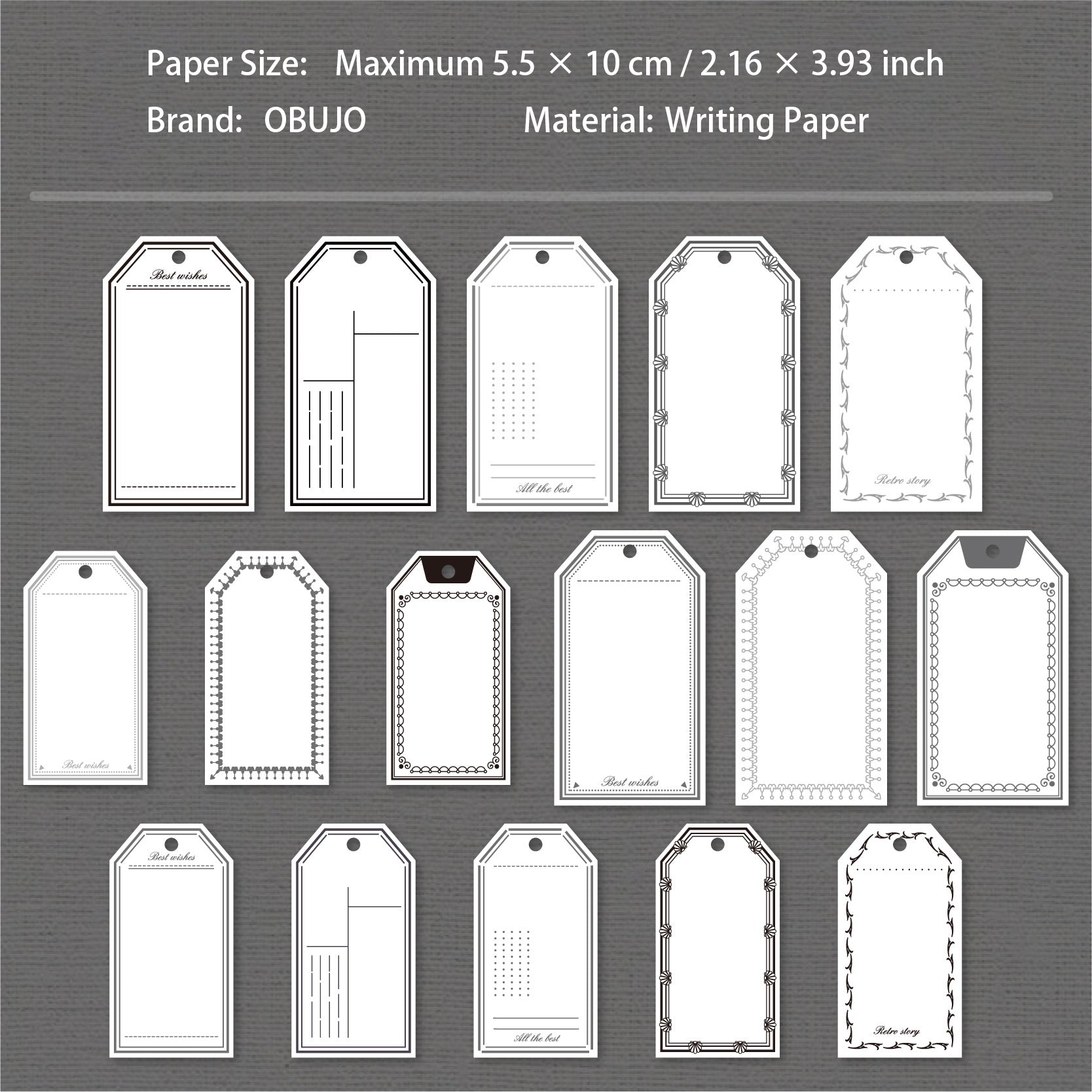 32 Pcs Vintage Notepad Tag BQDP