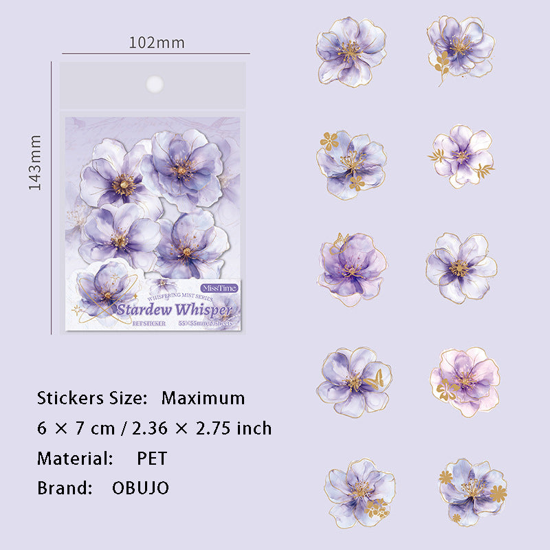 20 Pcs Flower Petal PET Stickers HWHY