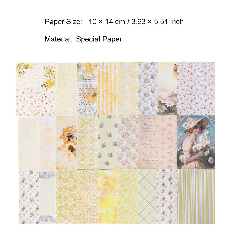 50 Pcs Basic Floral Scrapbook Paper QFHJ