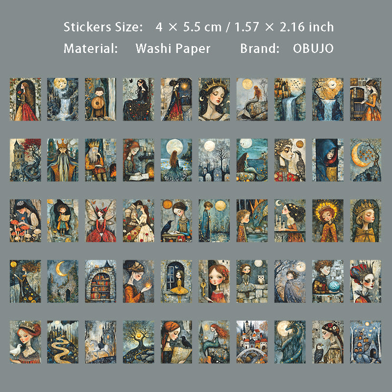 50 Pcs Fairy Tale Theme Washi Stickers Book THXS