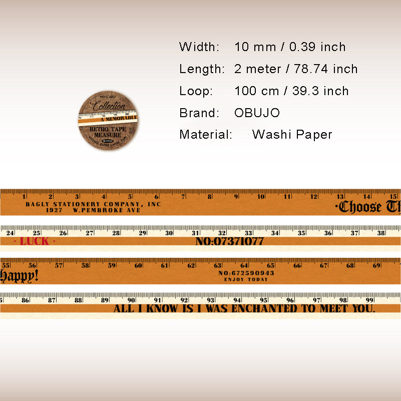 1 Roll Ruler Washi Tape JCSC