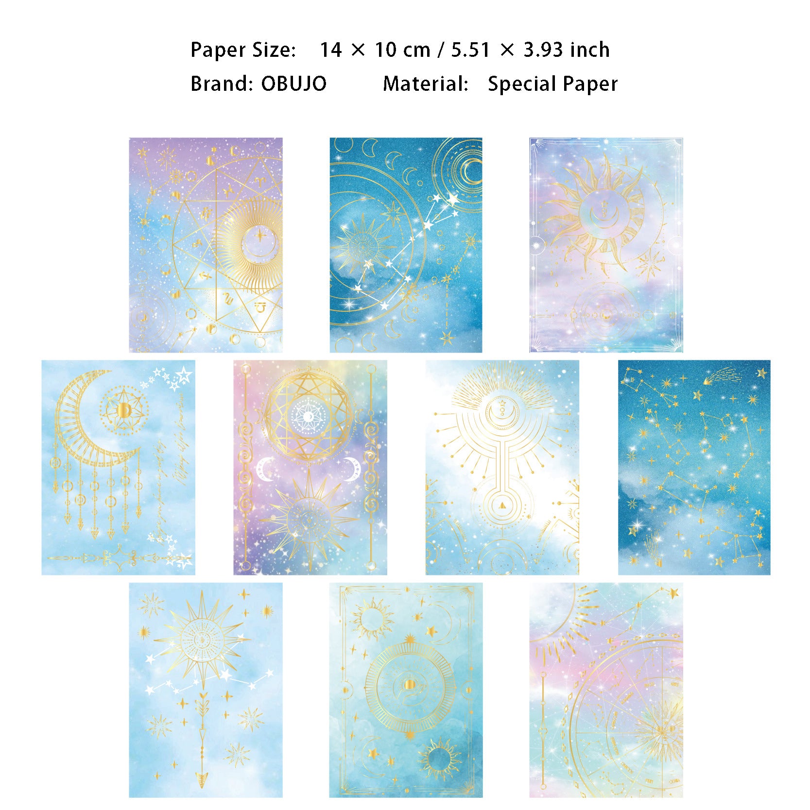 10 Pcs Astrology Theme Journal Paper XQMQ