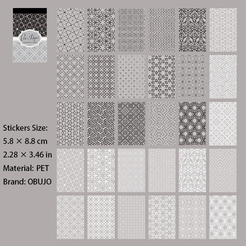 30 Sheets Basic Texture PET Stickers Book CNYWL