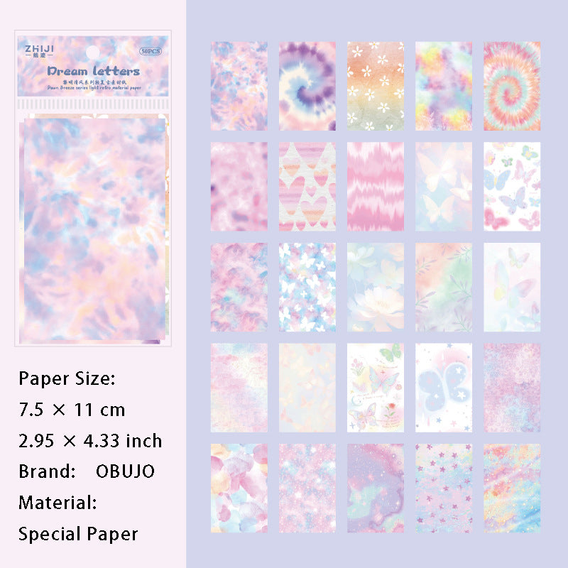 50 Pcs Floral Scrapbook Paper LMQF