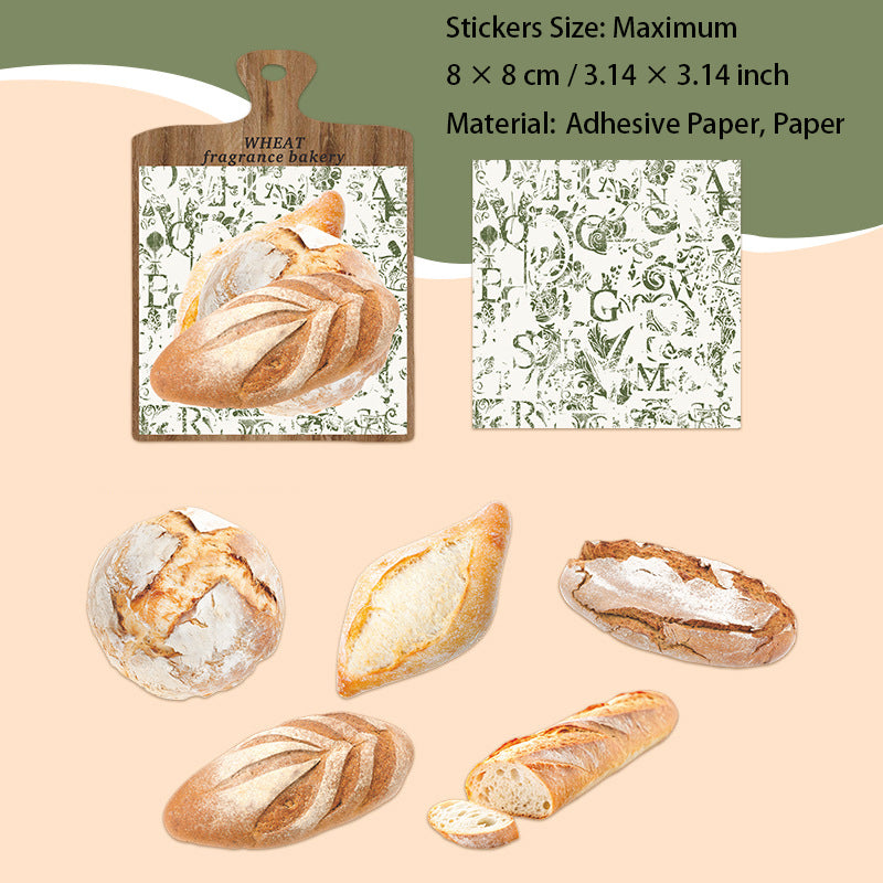 8 Pcs Baking Themed Stickers and Paper MXMBD
