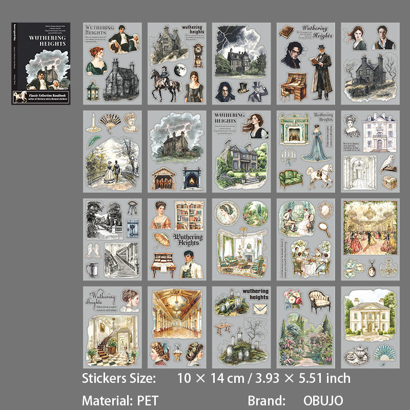 20 Sheets Masterpiece Themed PET Stickers Book MZZCSC