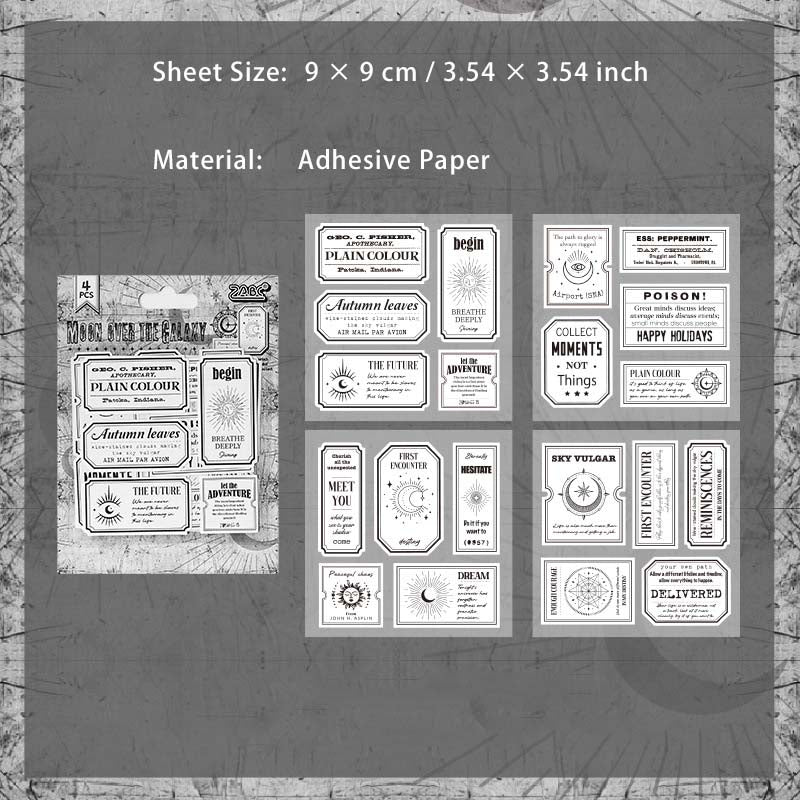 4 Sheets Vintage Scrapbook Stickers CXDY