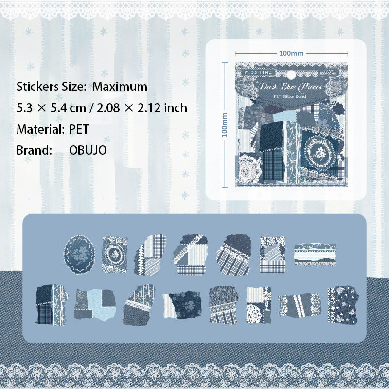 30 Pcs Aesthetic Journal PET Stickers MZXL