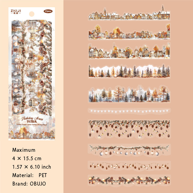 30 Pcs Natural Landscape PET Stickers LJHX