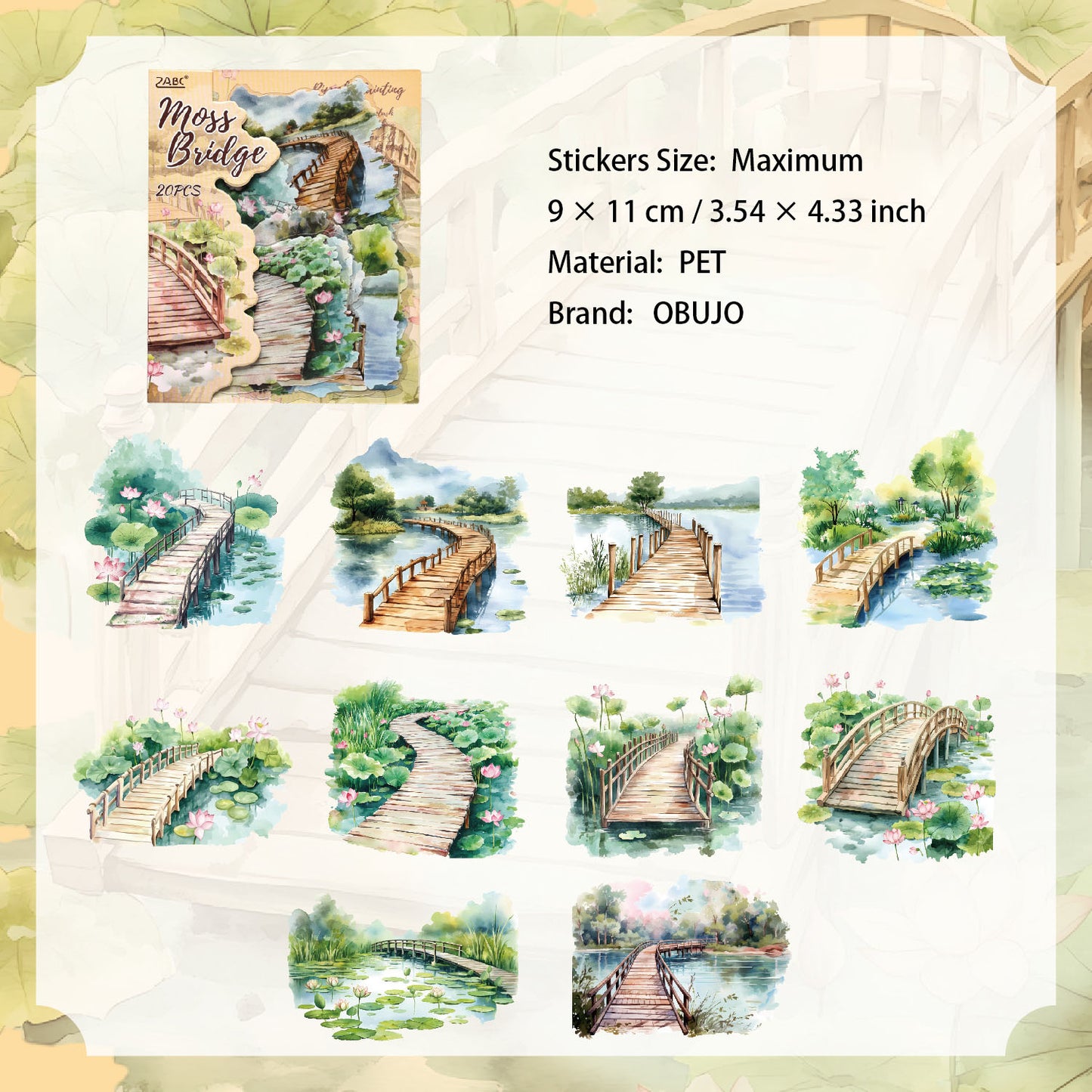 20 Pcs Pond Pool PET Stickers LYHY