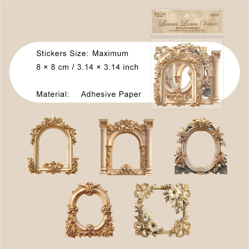10 Pcs Vintage Frame Stickers YYLG