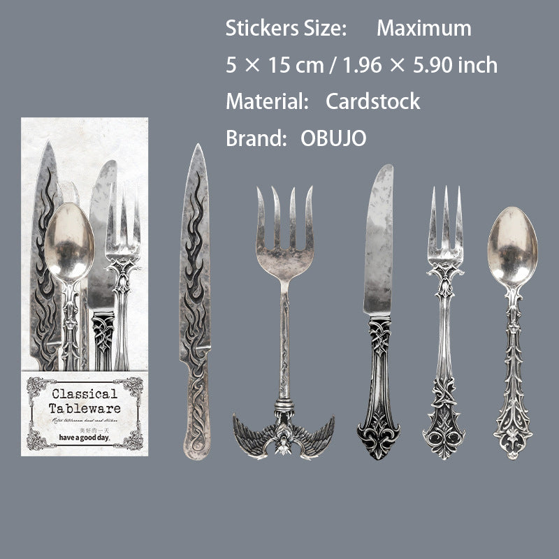 10 Pcs Dinnerware Themed Cardstock Stickers GDCJ