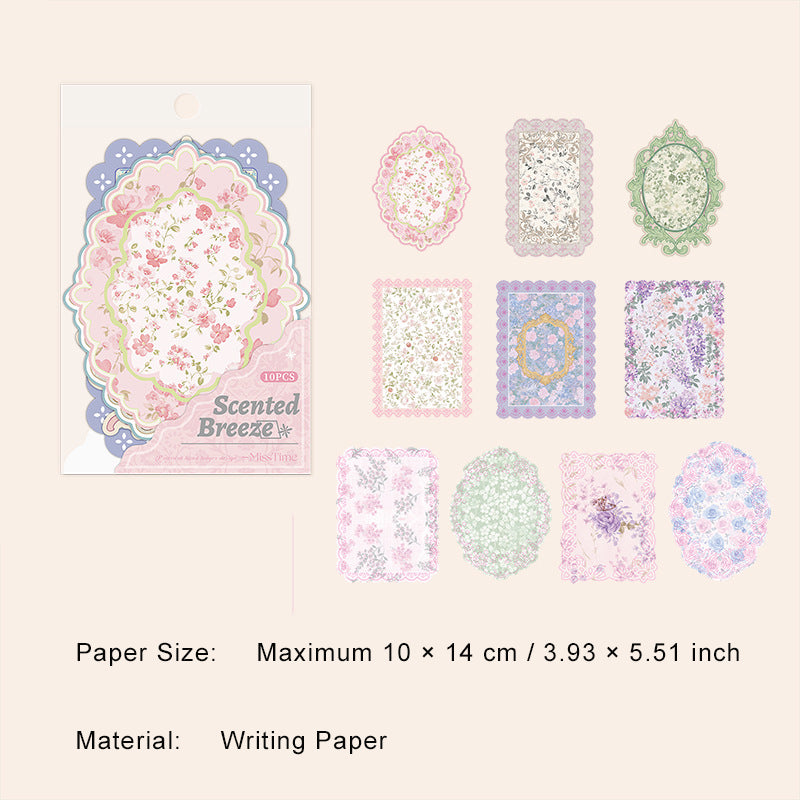 10 Pcs Vintage Lace Edged Scrapbook Paper XRYY