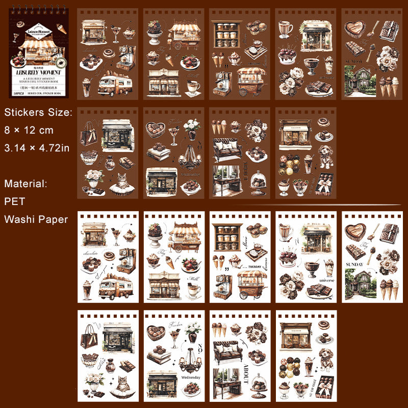 18 Sheets Baking Dinner Theme Stickers Book YXYK