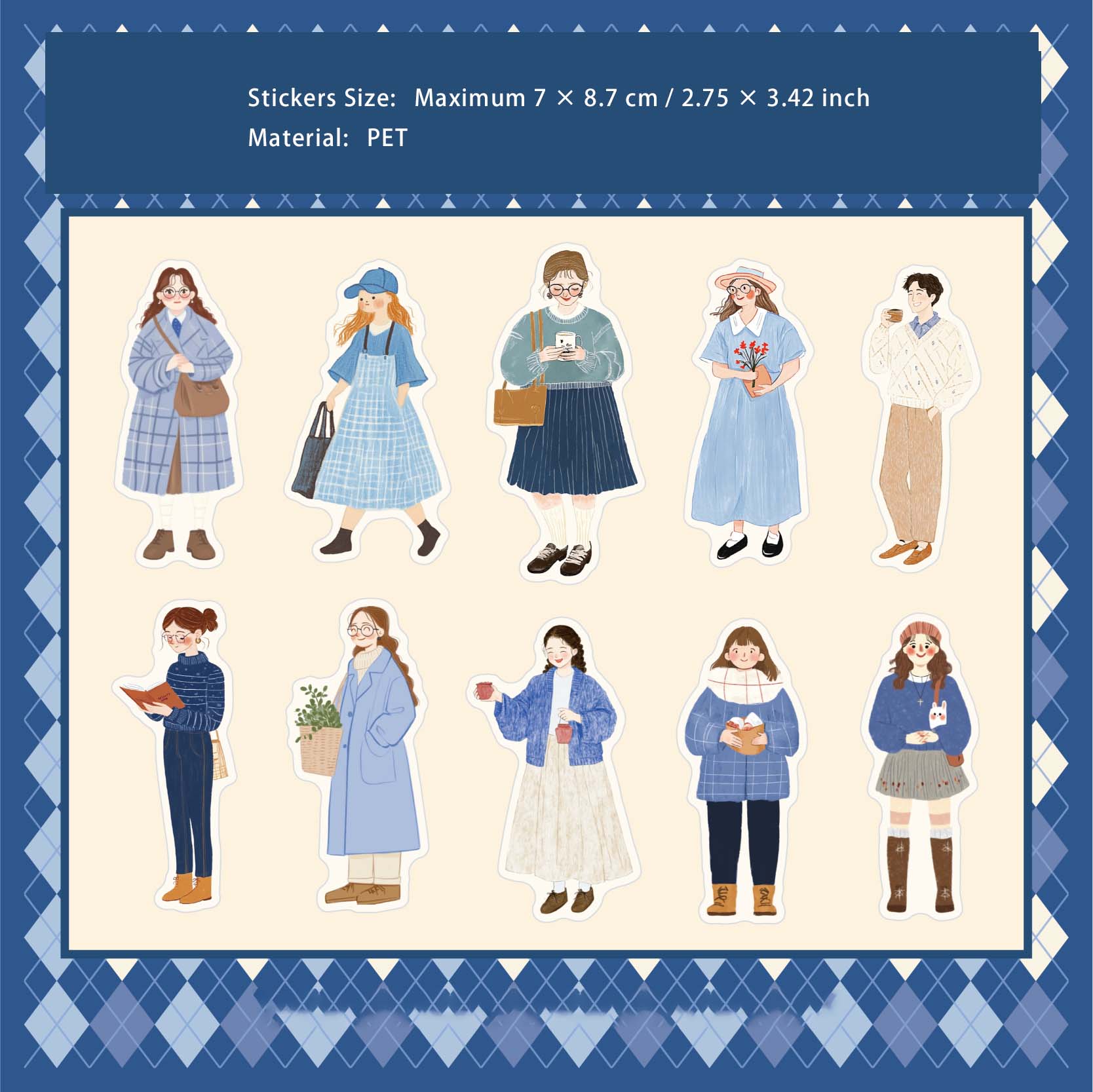 20 Pcs Weekend Girl PET Stickers BRXL