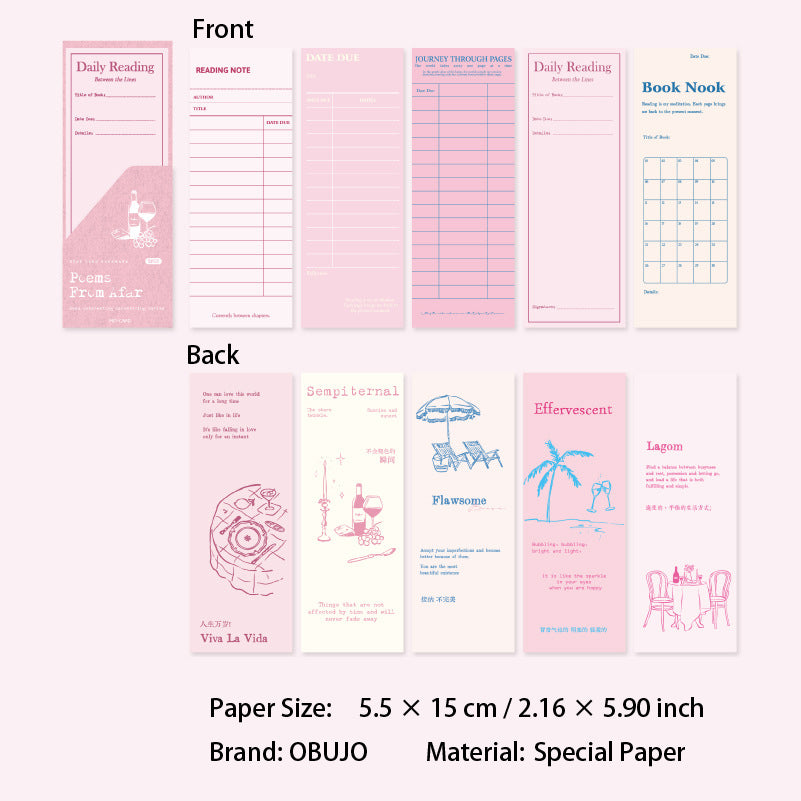 5 Sheets Vintage Paper Bookmark DQSJ