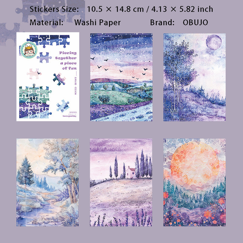 5 Sheets Puzzle Theme DIY Stickers PCLQ