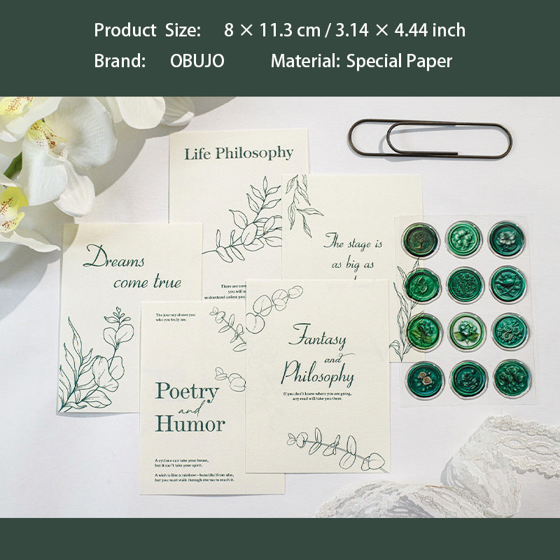 27 Pcs Vintage Journal Paper and Wax Seal Stickers WMDX