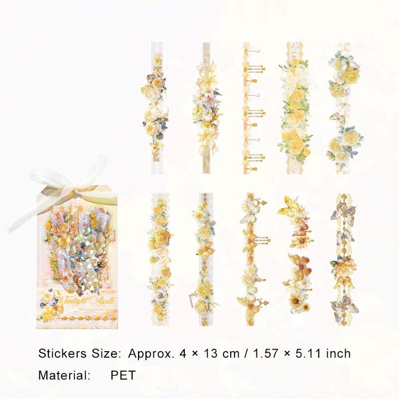 20 Pcs Shell Light Flower Butterfly Stickers YCMJ