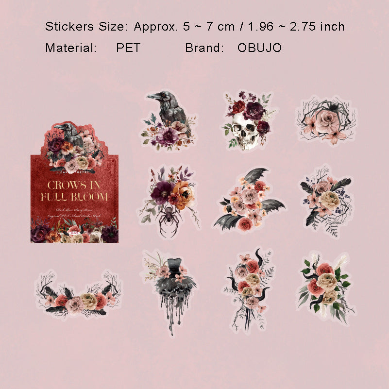 20 Pcs Gothic Rose Stickers ANMGGS