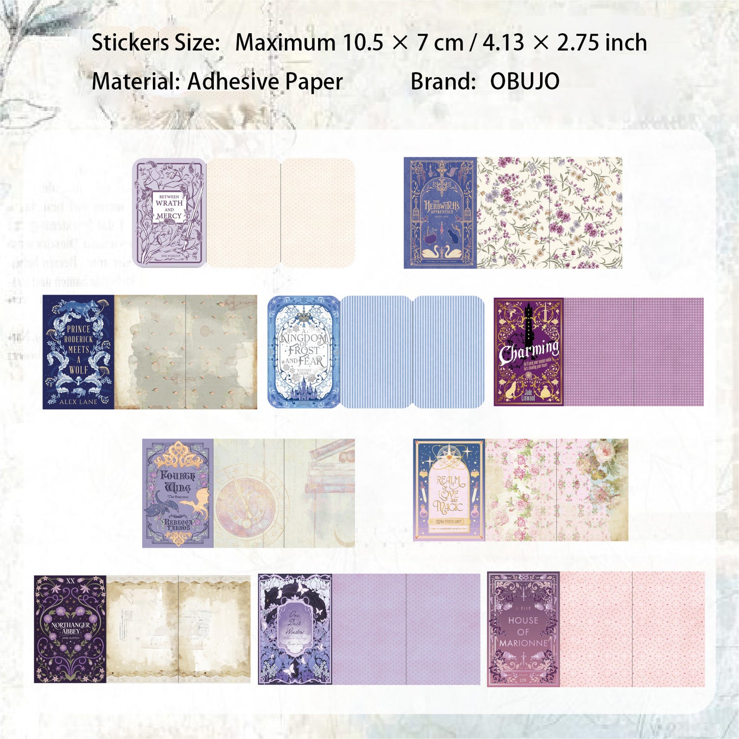 20 Pcs Creative Vitnage Book Themed Stickers SJXYJ