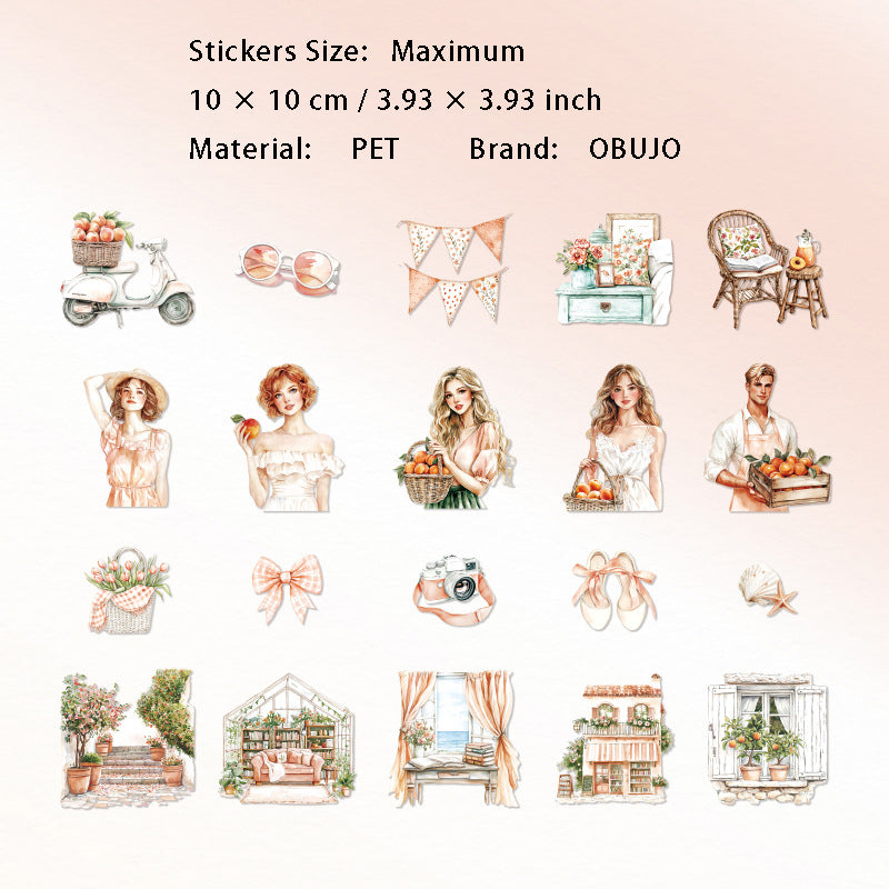 20 Pcs Summer Life Cardstock Stickers BKSYXT