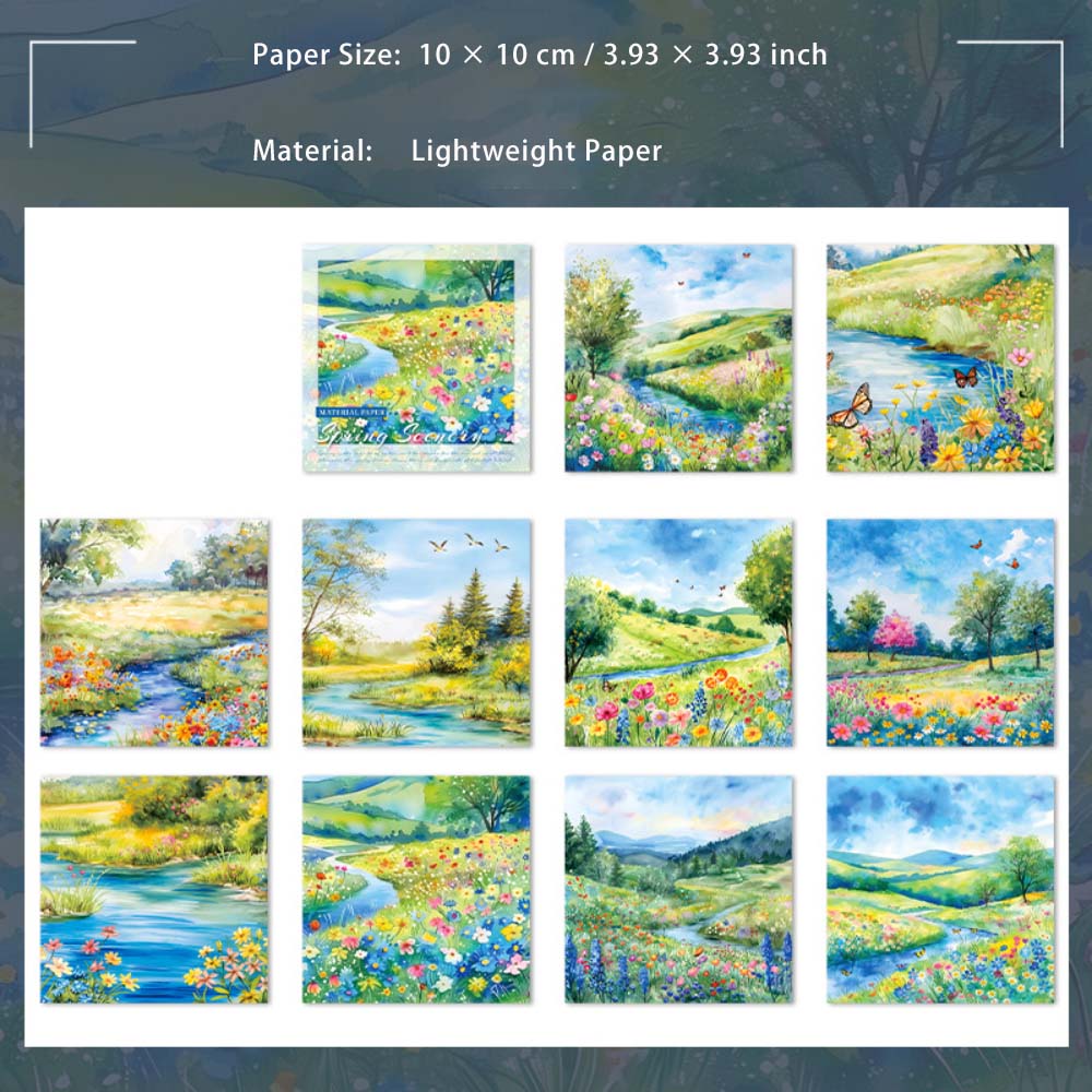 30 Sheets Spring Oil Painting Scrapbook Paper CTJS