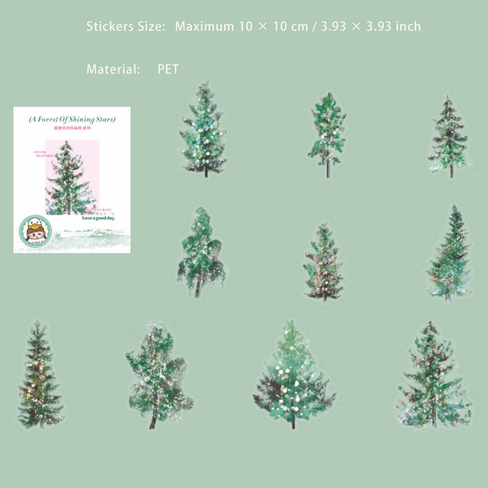 10 Pcs Fantasy Tree PET Stickers CCXHSL