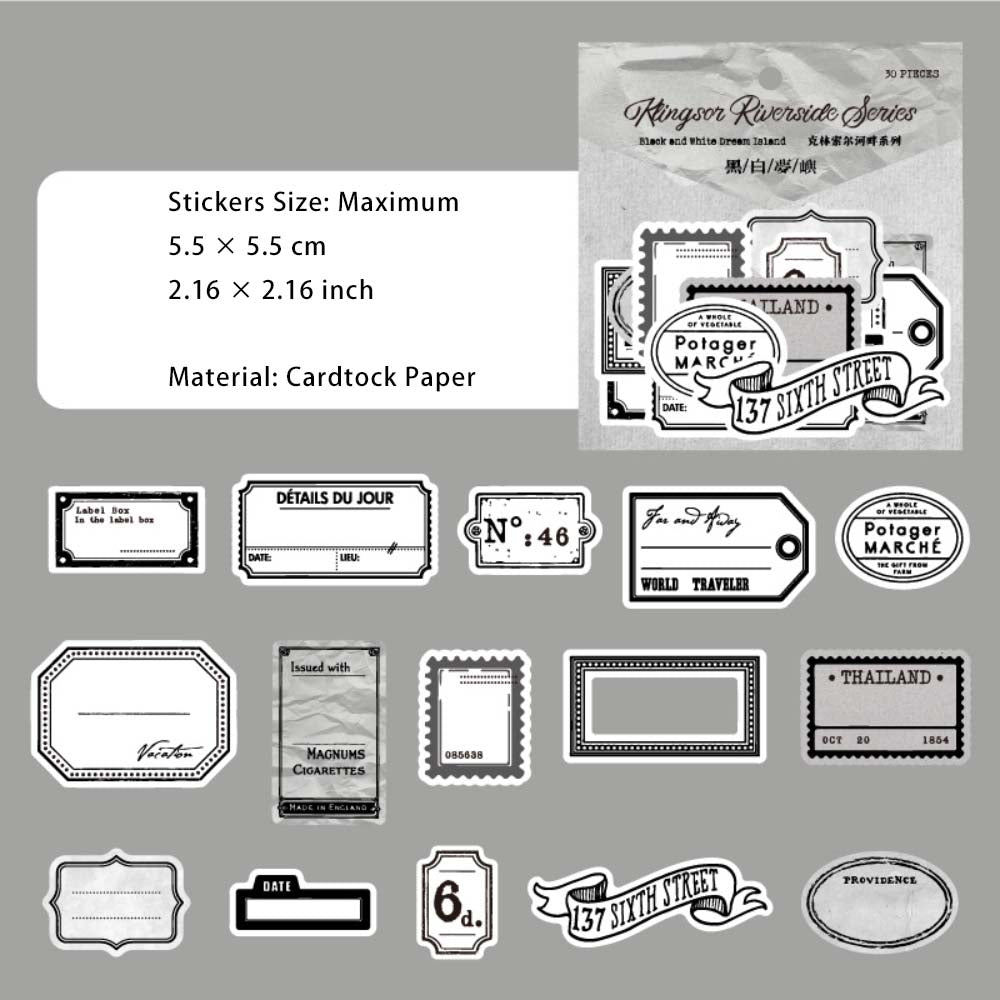 30 Pcs Label Cardstock Stickers KLSEHP