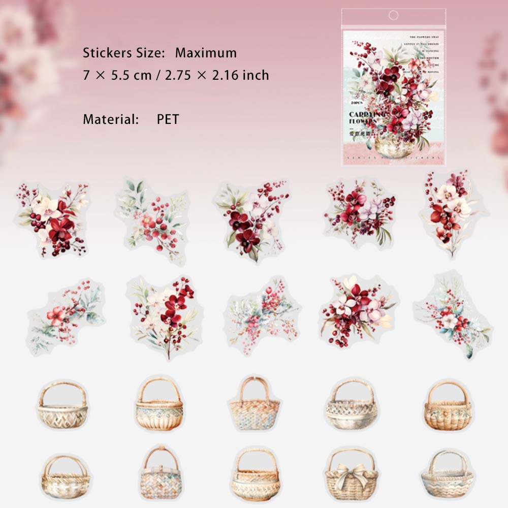 20 Pcs Bottle Branches PET Stickers XHSZ