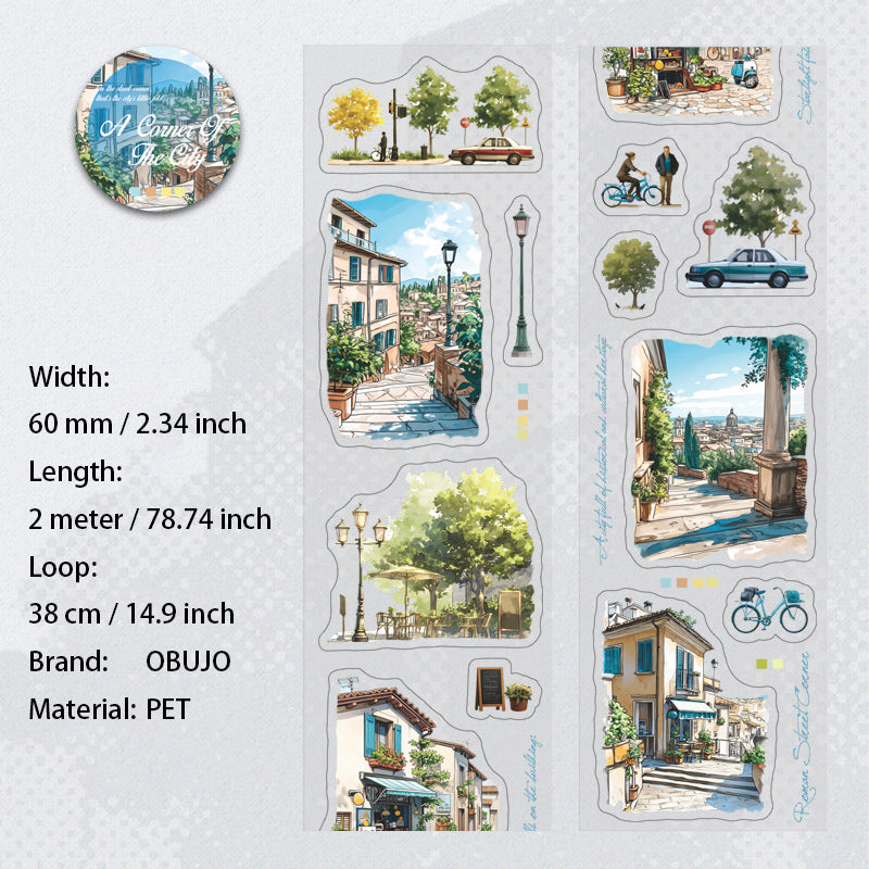 1 Roll City Corner PET Stickers Tape DSYJ