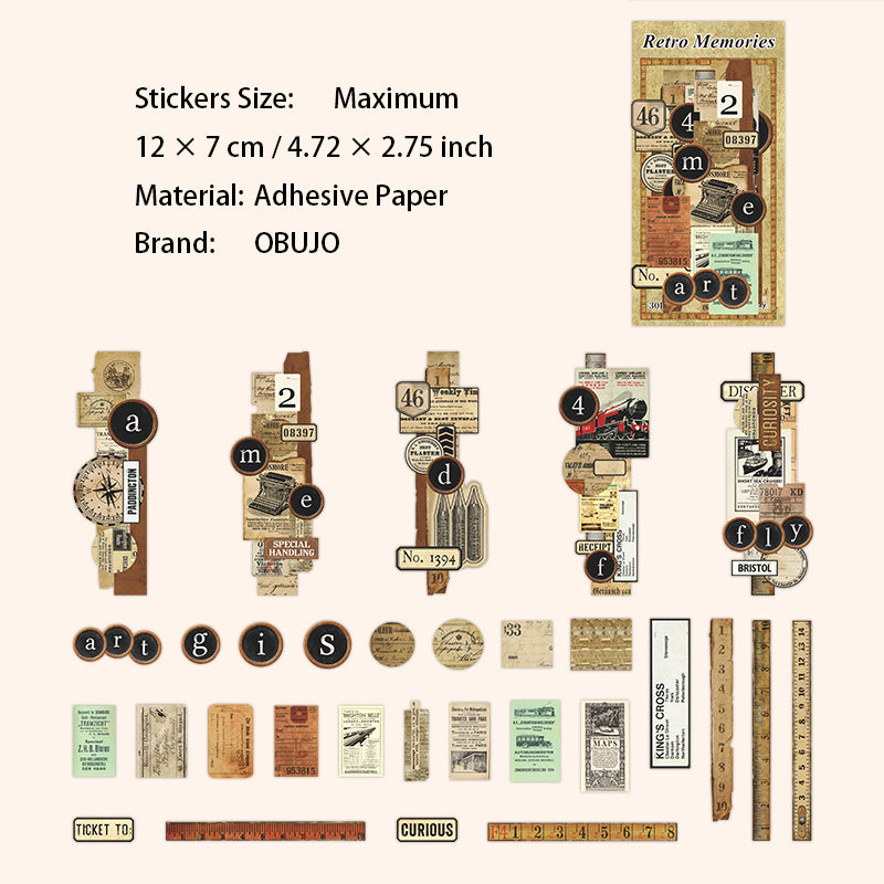 30 Pcs Vintage Junk Journal Stickers FGJY