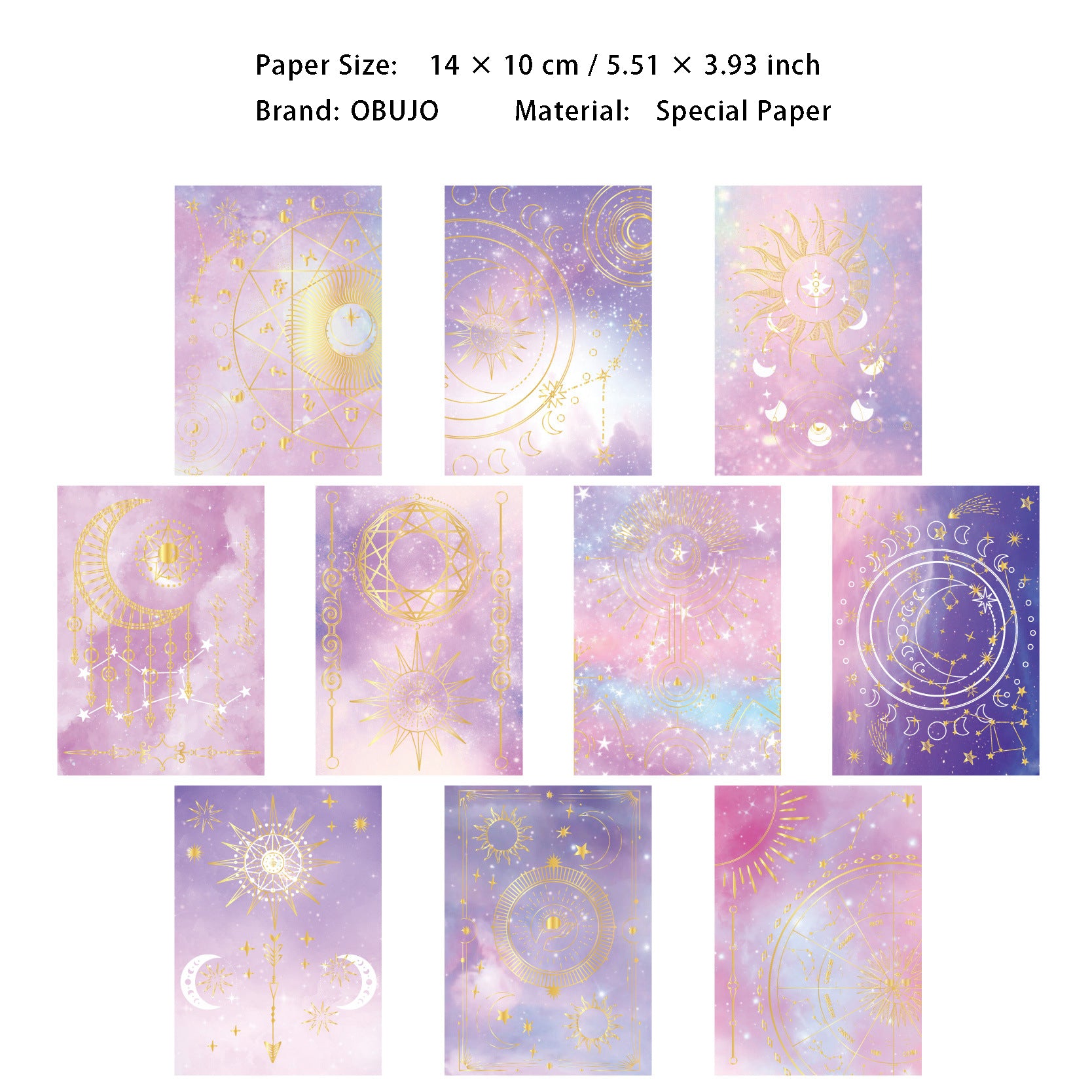 10 Pcs Astrology Theme Journal Paper XQMQ