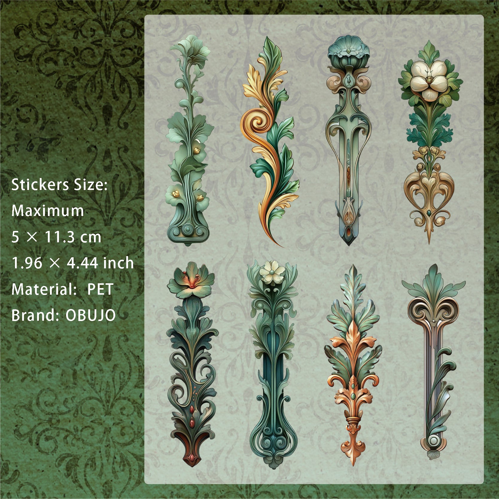 16 Pcs Creative Vintage PET Stickers FDXL