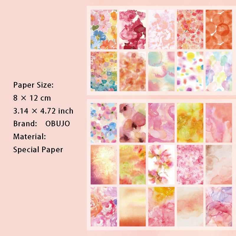 50 Sheets Watercolor Scrapbook Paper LGYC