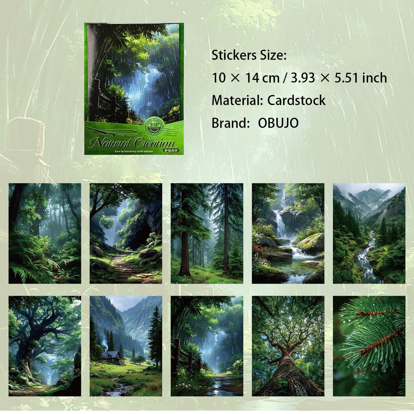 15 Pcs Seasonal Landscape Cardstock Stickers ZRZW