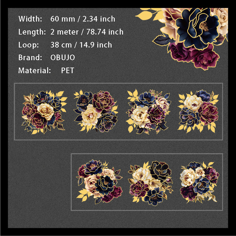 1 Roll Gold Foil Gothic Rose Stickers Tape LJHQJ