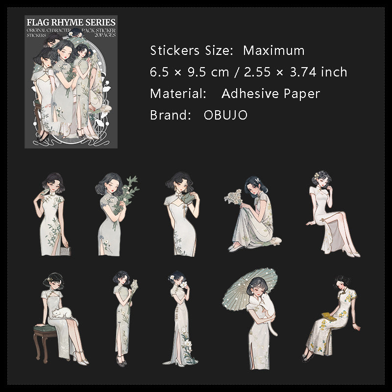 20 Pcs Classic Lady Stickers QJXL