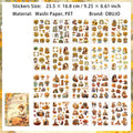 20 Sheets Vintage Journal Stickers Book HYSG